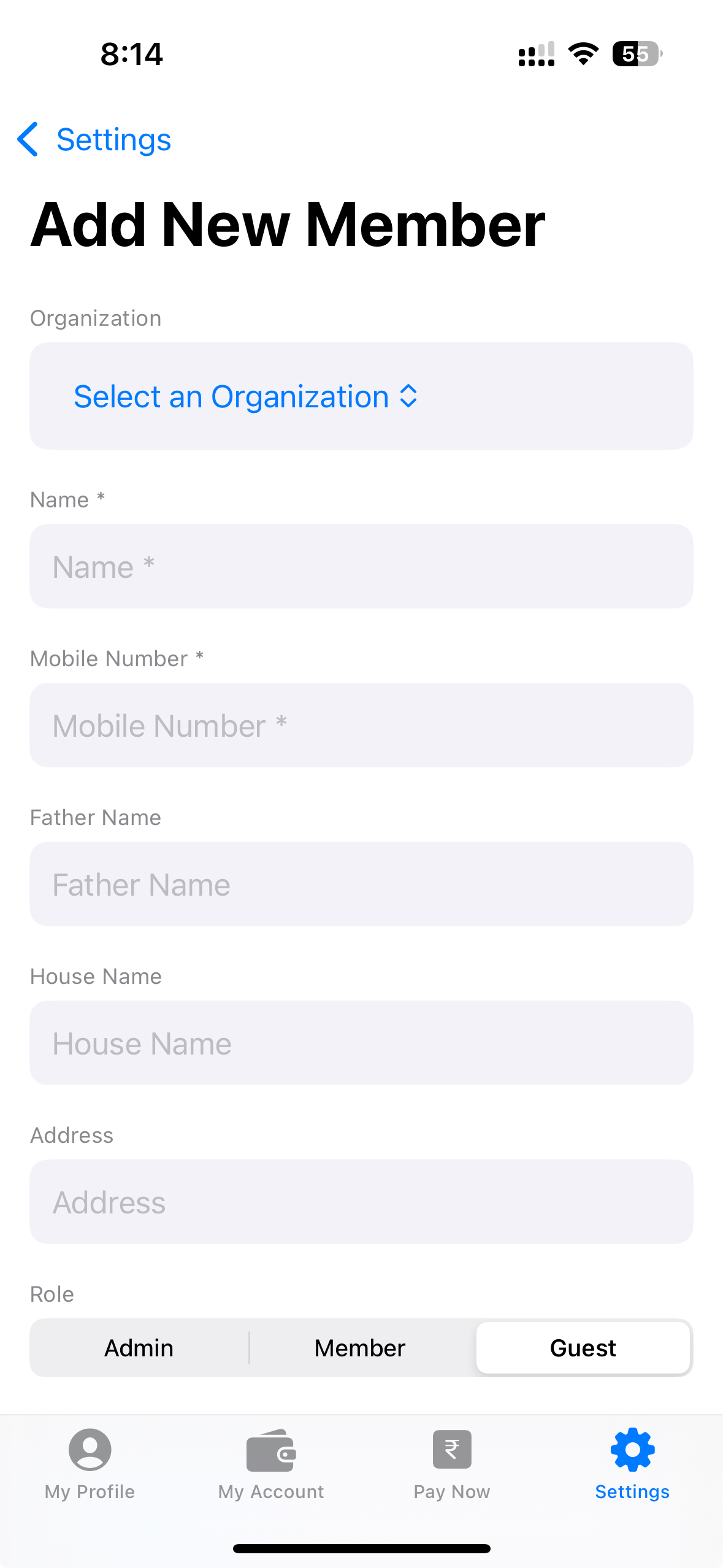 Add/Edit/Delete Member